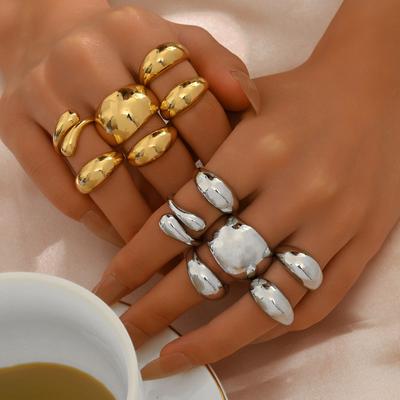 Hot Selling Dames Sieraden, Irreguliere Geometrische Openingsring, Veelzijdige Premium Metalen Windring