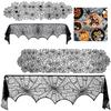 Halloween Black Lace Tablecloth Spider Cobweb Cover LuoluoHouse Elegant Horror Masquerade Party Scary Movie Night Table Decor