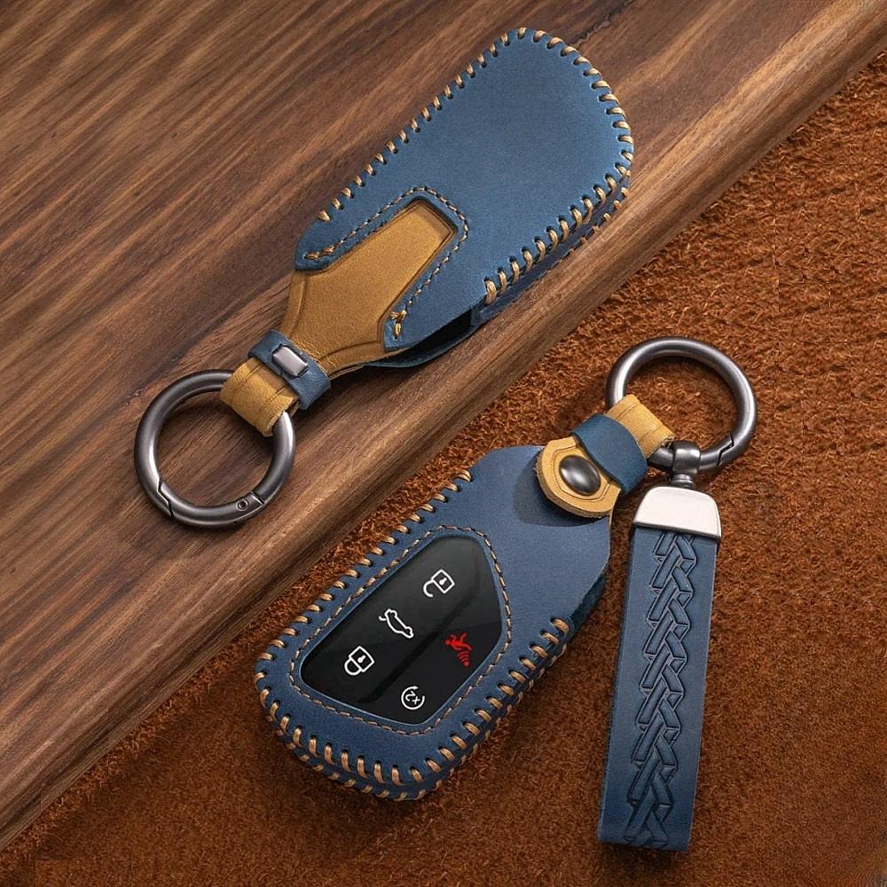 Autoschlüsselanhänger Hülle Leder Schlüsselabdeckung Smart Remote Protector für Volkswagen VW ID.4 ID.3 MK8 Golf GTI Seat Leon MK4