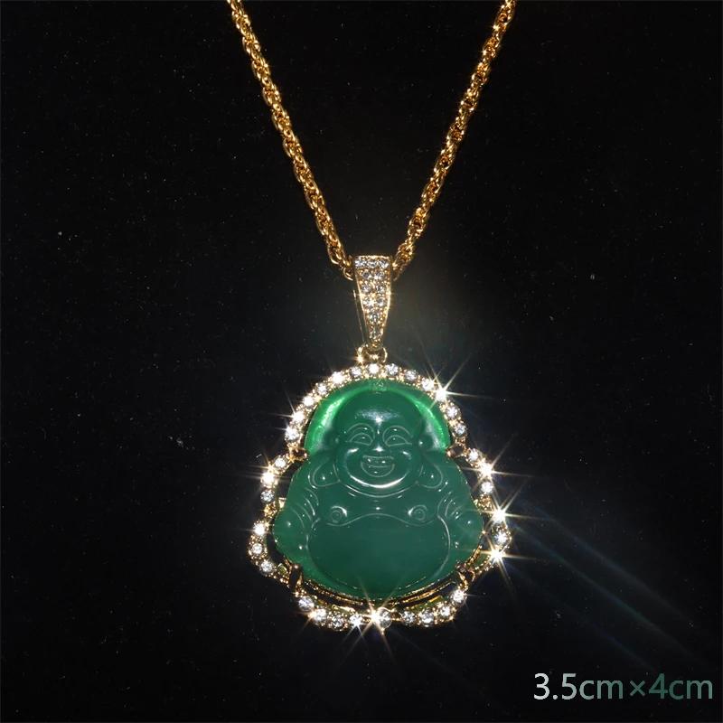 Classic Religious Emerald Green Imitation Jade Jesus Statue Pendant Necklace Men Women Christian Prayer Amulet Jewelry