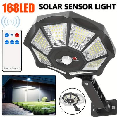 168LED Solar Light with Motion Sensor Outdoor Street Lights 8 Light Powered Outdoor Light Motion Sensor for Yard Street Lamp