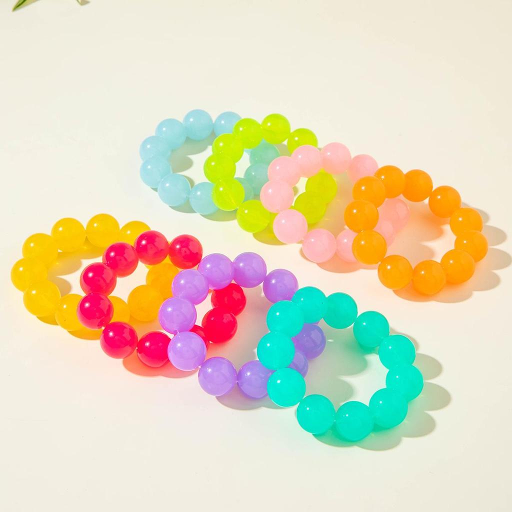 Summer New Jelly Transparent Acrylic Bead Hand String Women's Accessories Small Fresh Seaside Vacation Color Dopamine Style