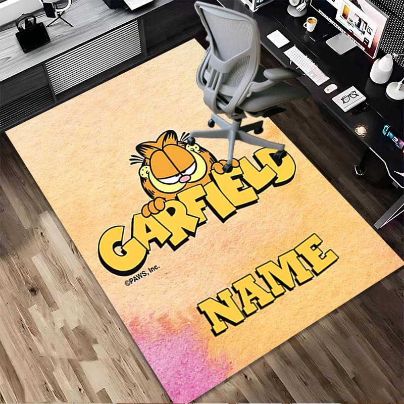 Personalized Name Garfield's Name Living Room Non-Slip Area Rug Soft Carpet for Bedroom Playroom Sofa Office Home Decor Doormat