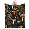 Mushroom Butterfly Flower Throw Blanket for Bed Living Room Sofa Couch Soft Warm Lightweight Cozy Plush Blankets Mushroom Decor