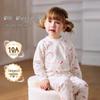 ASK JUNIOR Children's Spring/Autumn Cotton Pajama Set (White/Pink)