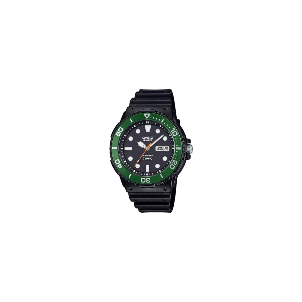 Casio Collection MRW-230HJ-1E3JF Men s Watch Black Green Bezel Analog Timepiece