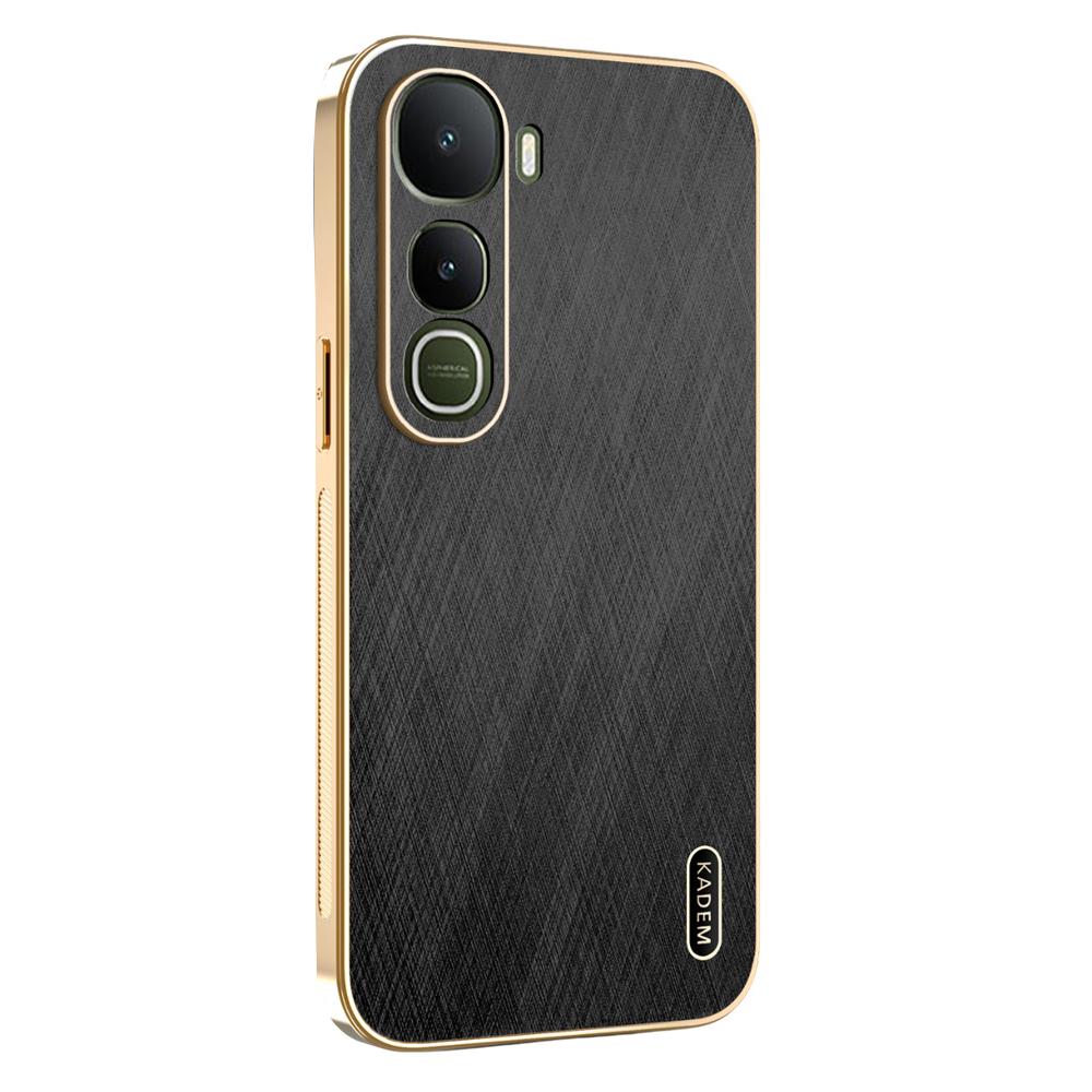 For vivo Y400 5G Case Electroplating Silk Texture PU+TPU Phone Back Cover