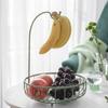 Drain Water Fruit Basket with Banana Hook Kitchen Gadgets Fruit Iron Rack Hanging Basket Universal Food Storage Rack Organizer