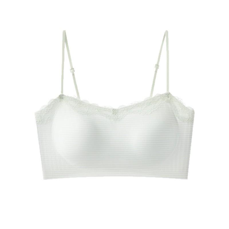 New, Cool Thin Shoulder Straps Can Be Exposed Underwear Women's Summer Thin Small Breasts Gather Lace Tube Top Bra Cover Bra