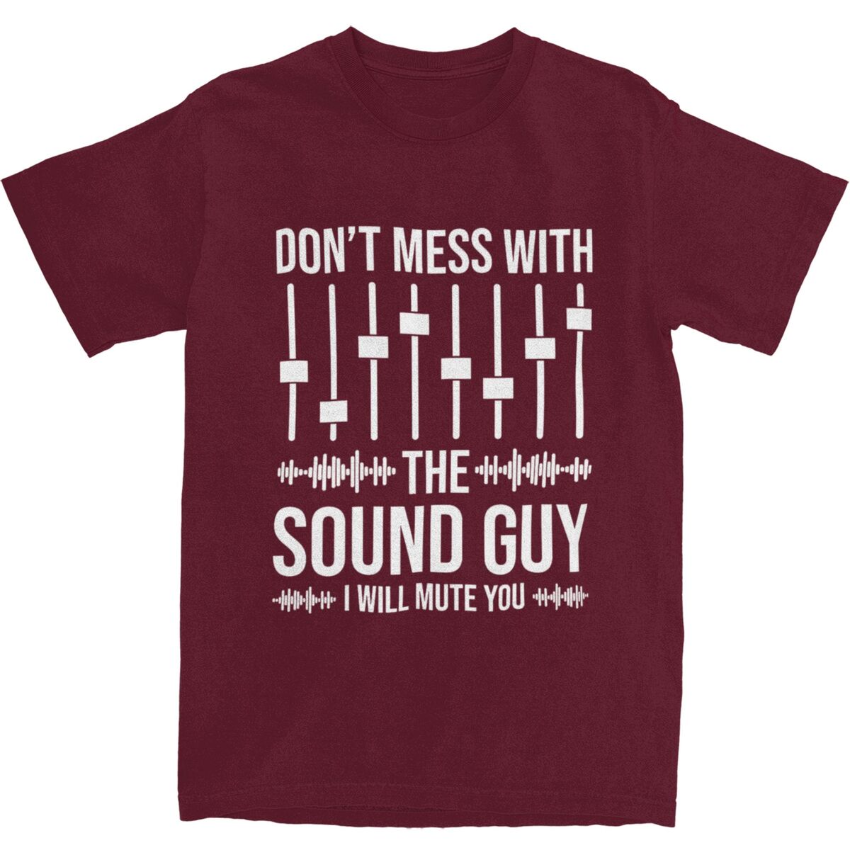 

Не связывайтесь со звукорежиссером Мужская футболка Хлопковые футболки Летняя футболка с круглым вырезом Хипстерские футболки Повседневная одежда оверсайз XXXXXL бордовый