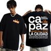 Alleh & Yorghaki La Ciudad Ca Paz Worid Tour 2025 Print T-shirt for Men and Women Hip-hop Summer Print 100% Pure Cotton T-shirt