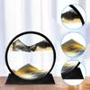 Moving Sand Art Picture Round Glass 3D Hourglass Deep Sea Sandscape In Motion Display Flowing Sand Frame 7/12inch For Home Decor