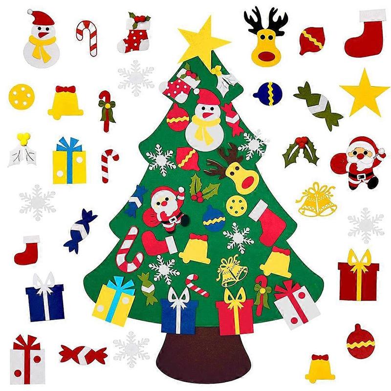 1Set Felt Christmas Tree Non-Woven Fabric Holiday Decoration Ornament 3D Mini Christmas Tree