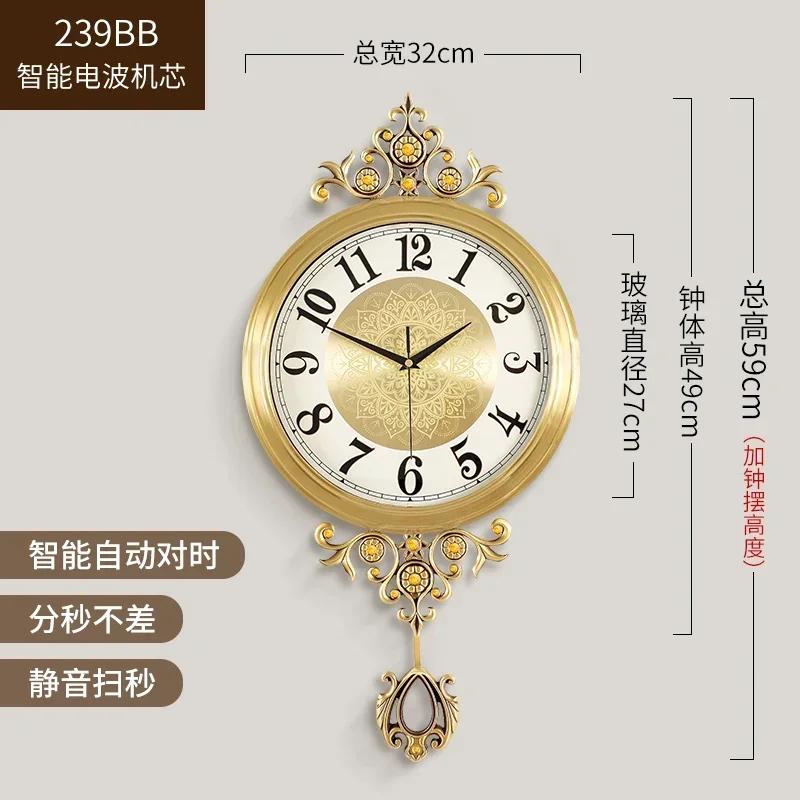 Funky Big Size Wall Clocks Hands Unique Living Desk Golden Wall Clocks Pendulum Modern Horloge Murale Luxury Design TY140YM1C2B2