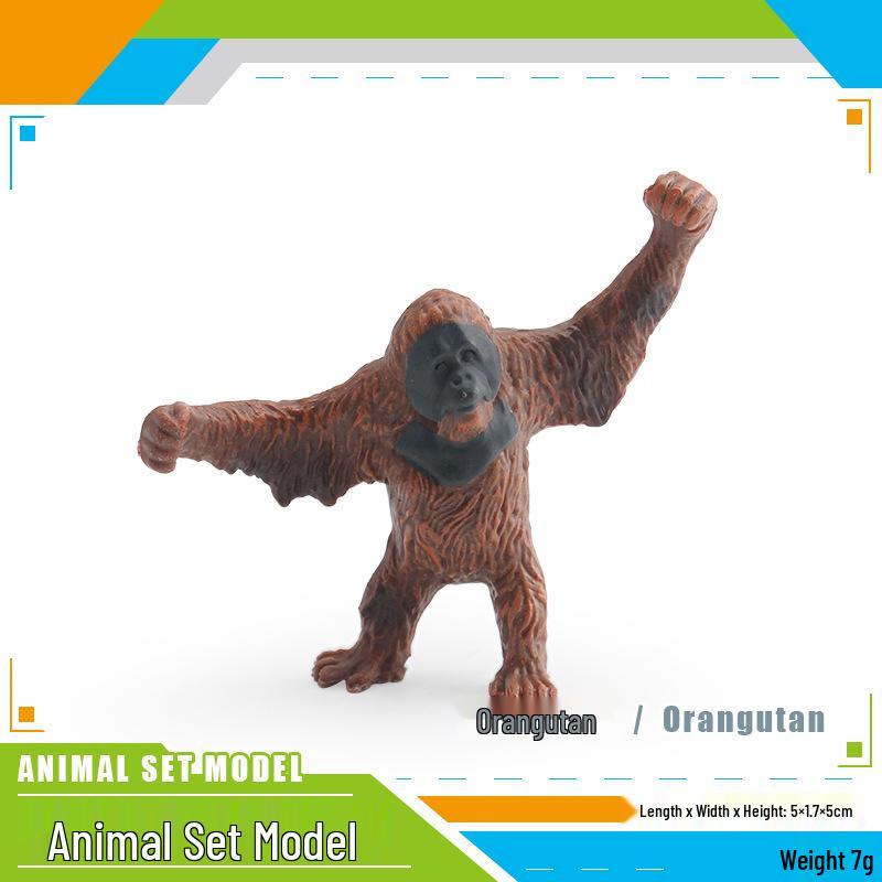 Wild Animal Model Set: Eland, Camel, Orangutan, Boar, Anteater, Flamingo, Marmoset