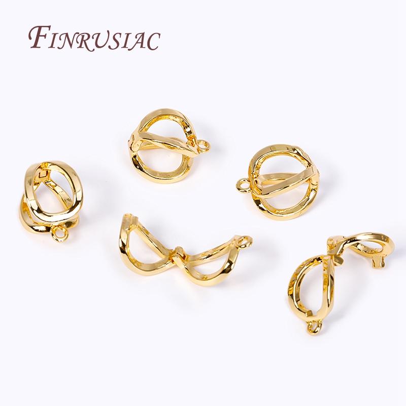 18K Real Gold Plated Pearl Enhancer Clips Pendant Bail Connector Clasps Fittings For DIY Necklace Bracelet Jewelry Making