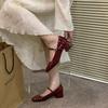 Gentle fairy style, elegant temperament, thick-heeled single shoes, summer with skirts to increase height and thin, thick-heeled Mary Jane shoes