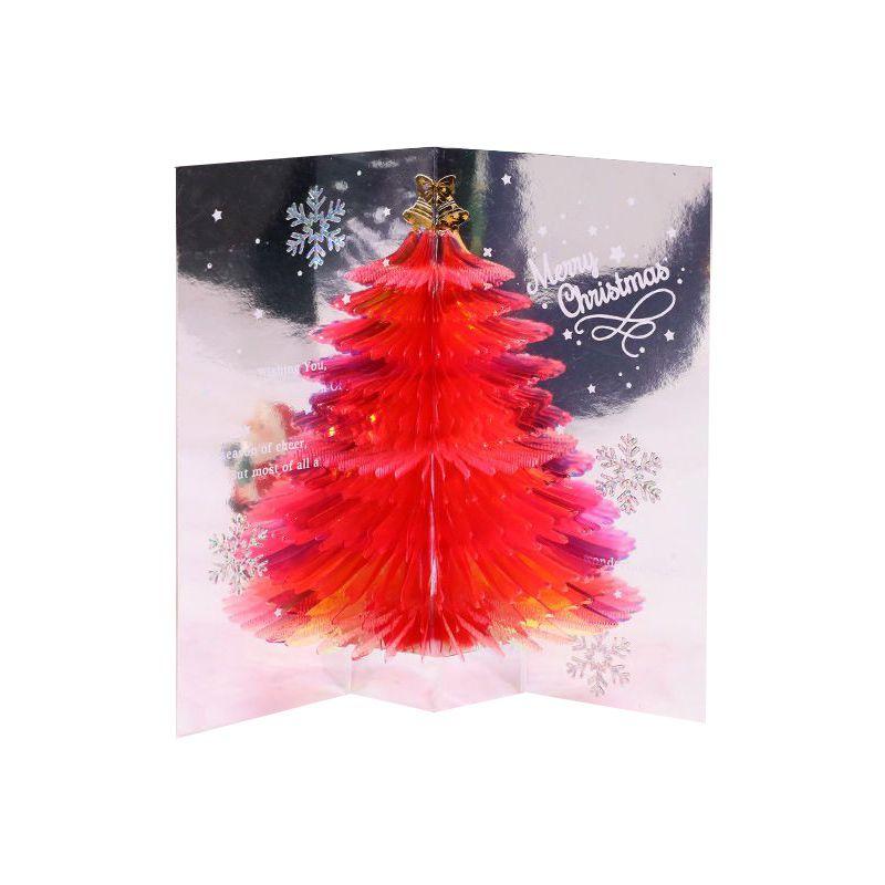 

3D Открытка на Рождество с объемным изображением Санты, поздравительные приглашения, рождественская открытка, подарок детям Red