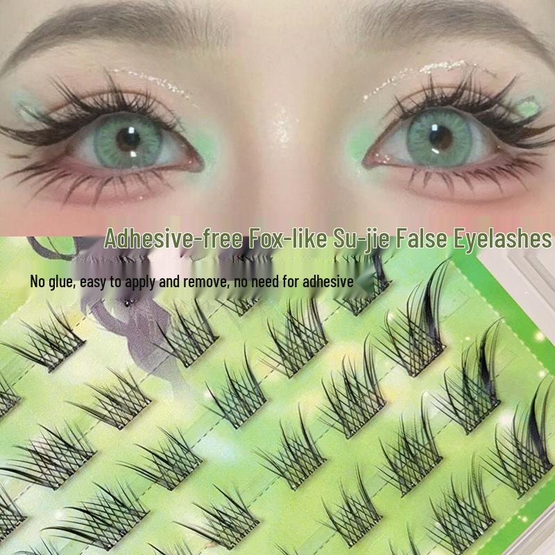 Hot-Selling Glue-Free Removable False Eyelashes - Natural Fox-Like Segments for Beginners