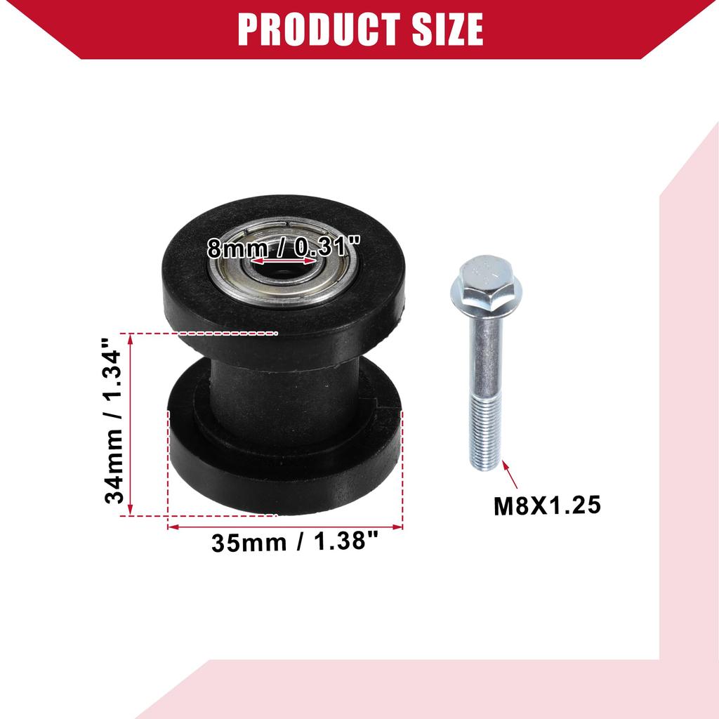 Hihaha Tensioner Wheel Chain for with and Gaskets Tensioner, Black, 2-Piece Set, Motorcycles, Bicycles, ATVs, Bolts, Nuts,