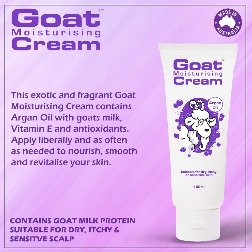 Goat Moisturizing Body Cream Enrich Argan Oil, Goat Milk, Sweet Almond Oil, Shea Butter and Chamomile Helps To Repairs Damaged Skin, Moisturizes Ski