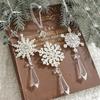 3PCS Party Supplies Christmas Crystal Snowflake Pendant Christmas Tree Decorations  New Year
