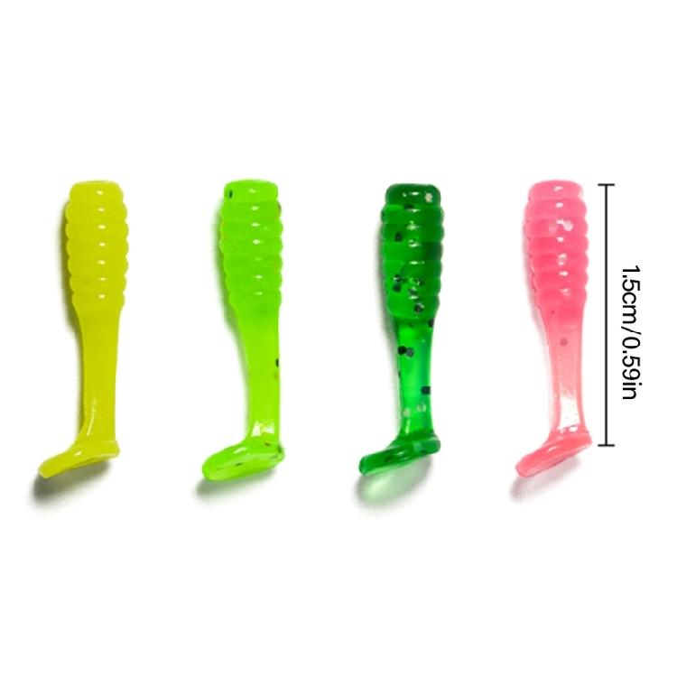 50Pcs Paddle Tail Swimbaits Soft Fishing Lures for Trout Artificial Baits Fishing Lures Swim Baits 1.5cm