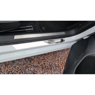 Para GOLF 6 7 7.5 8 GTI R-line Jetta Polo T-ROC Tiguan Touran CC Passat B6 B7 Ultra Fino R Logo Placa de Soleira da Porta Capa de Arranhões
