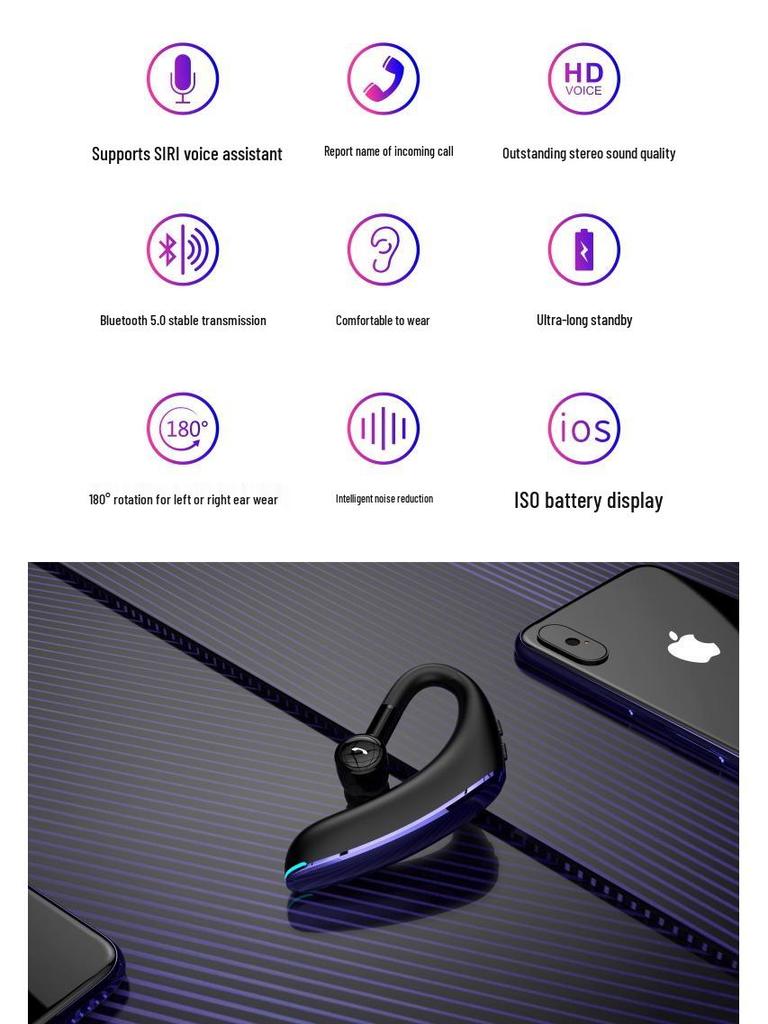 Waterproof Bluetooth 5.0 In-Ear Sports Earphones with Call Registration