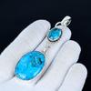 Tibetan Turquoise Pendant, 925 Sterling Silver Handmade Jewelry, Blue Topaz Silver Pendant, Party Wear Jewelry For Women's, Pendant Gift For Her