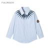FULONGZAI 2025 Spring Parent-Child Vertical Stripe Shirt for Boys and Girls