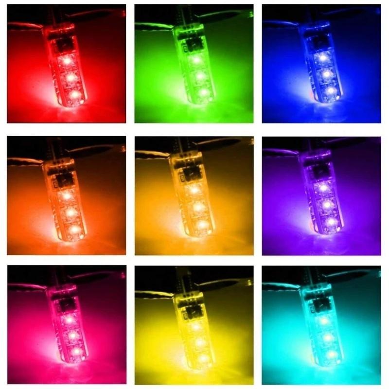 LED Car Interior Ambient Light - Remote Control Wireless Roof & Footwell Decoration (Auto Styling),2pcs.