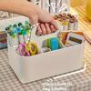 One All-in-One Storage Basket with Handle, Pencil Stationery Box, Desktop Organizer Organization Box with 5 Compartments