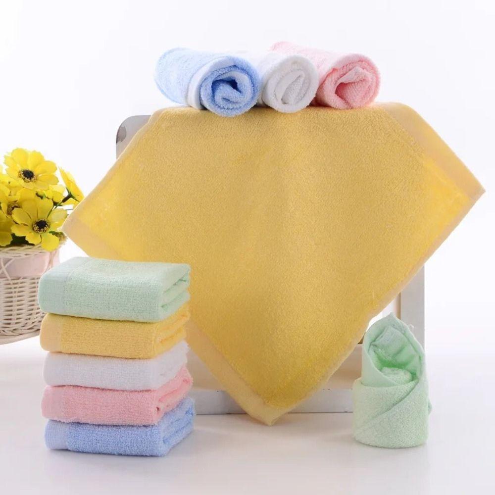 5PCS Fiber Fabric Children Towel Super Soft Wash Face Towel Saliva Towel Hand Towel Bathing