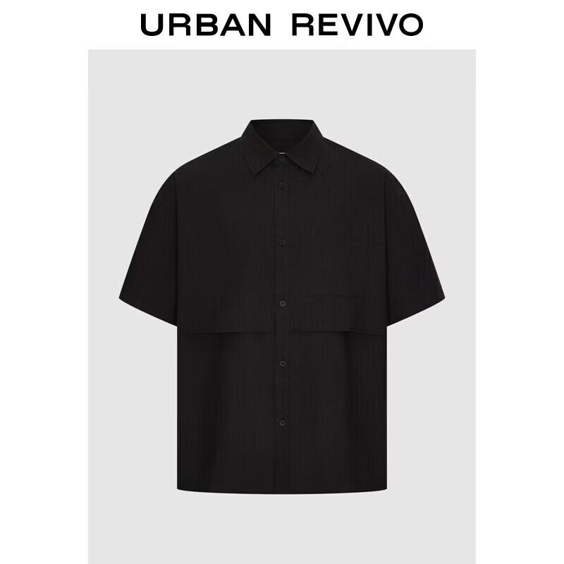 Men s Casual Short-Sleeve Patch Pocket Shirt M