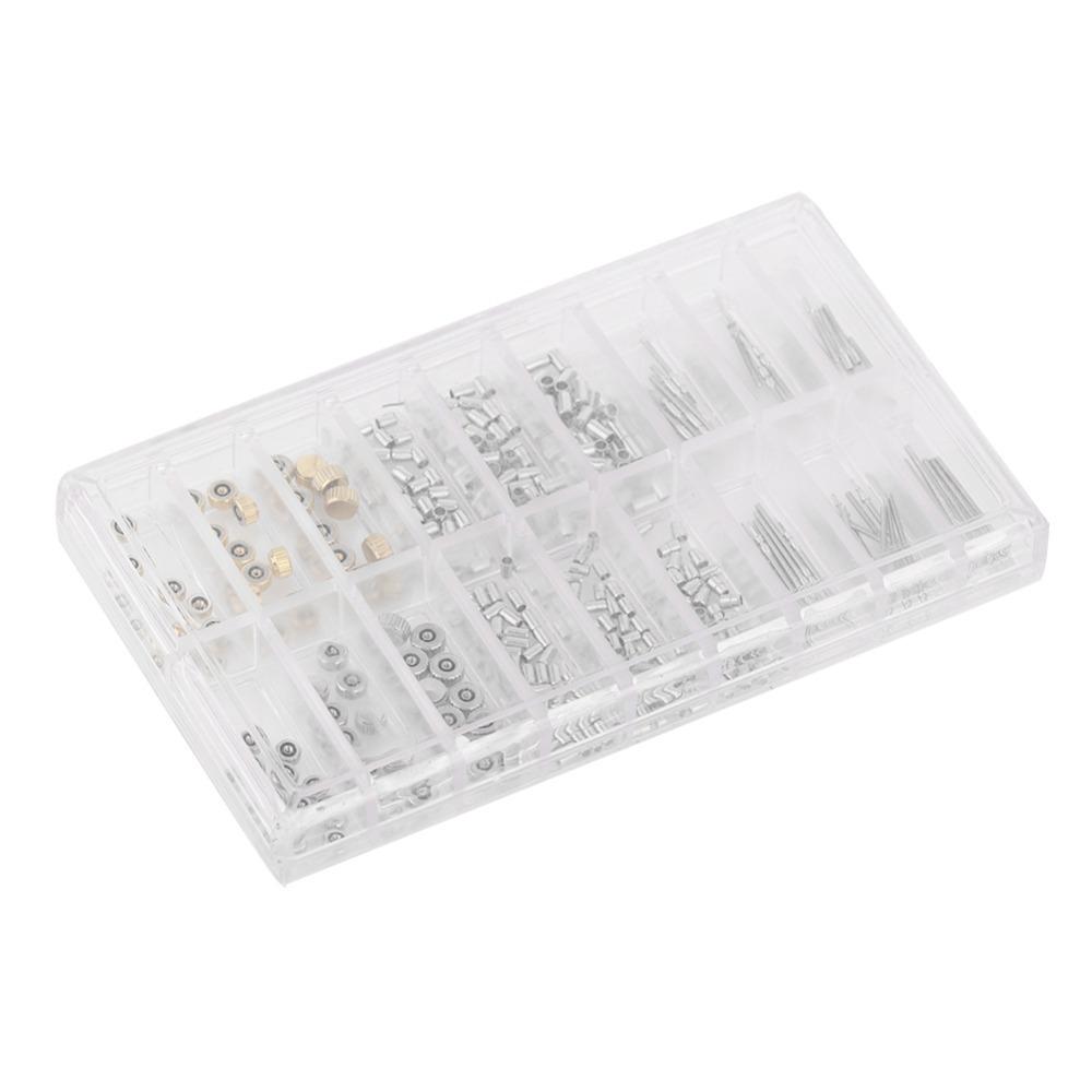Full Set Mixed Set Watch Crown Tube Set Assortment Box Watch Stem Parts Watch Repairing Accessory Professional Repair