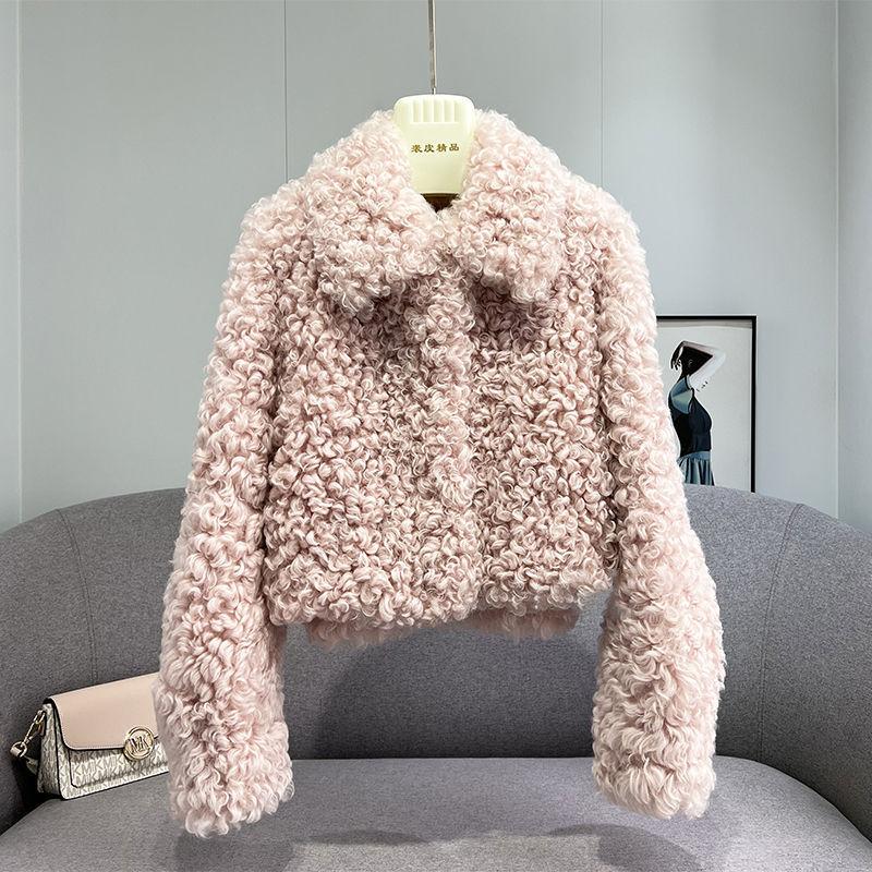 

Осень и зима высококлассная мода утолщенное пальто из овечьей шерсти женская мода повседневная свободная короткая куртка кардиган тренд L 110-62.5 kg