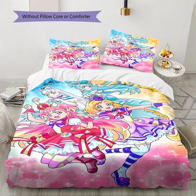 WonderfulPrecur,Winx Club Pattern Bedding,Quilt Set Quilt Cover Pillowcase Home Birthday Gift (1 * Duvet Cover + 2 * Pillowcase, Without Core)