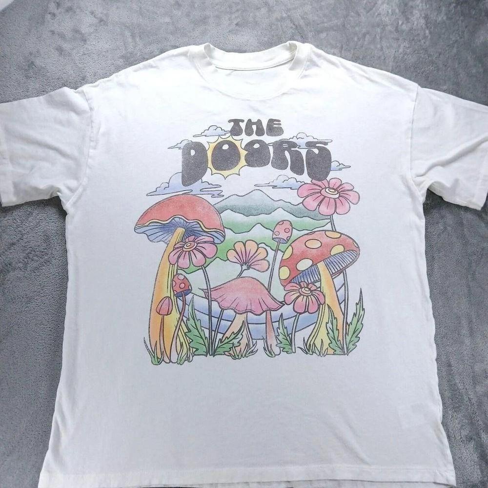 The Doors band Cotton White Shirt Unisex Concert S to 5XL D051 Unisex T-Shirt M