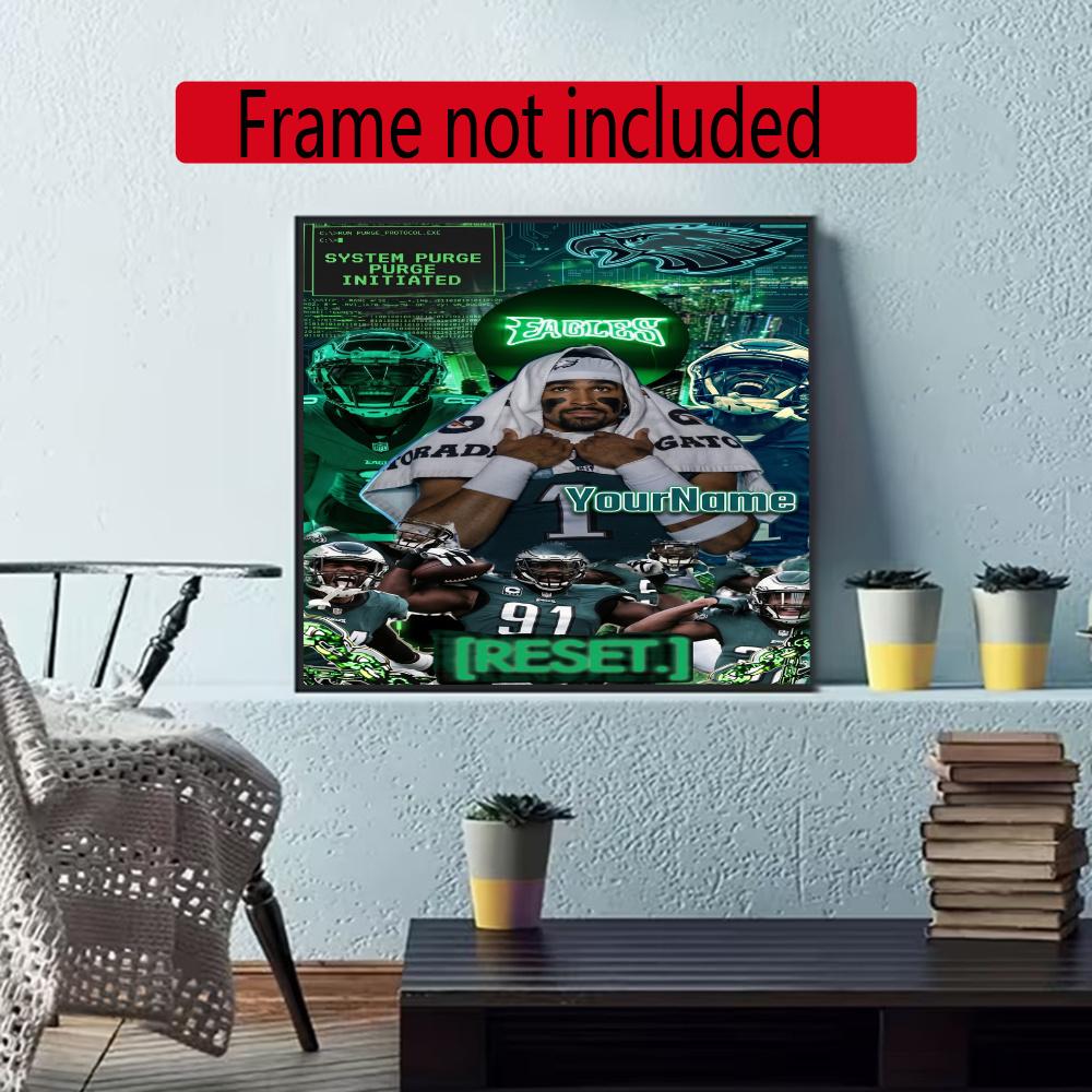 Philadelphia Eagles Personalized Name Diamond Paintings Mosaic Wall Round Diamond Art Painting Kits Embroidery Crystal Accessories Frameless