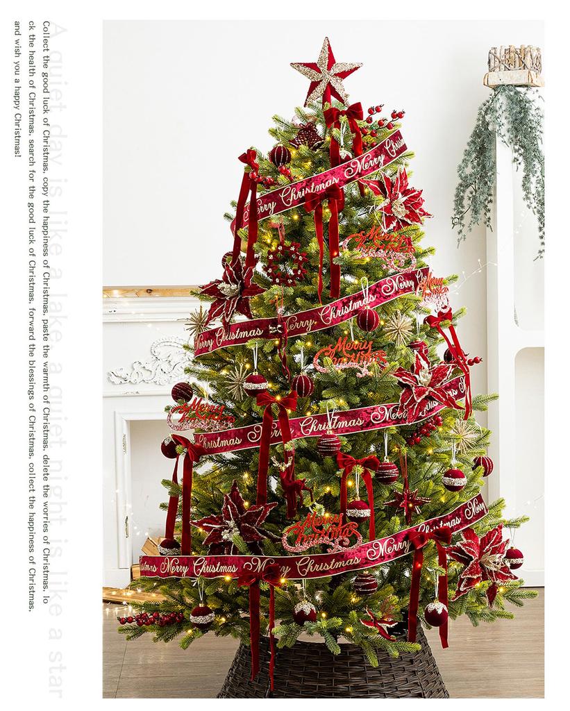 Red Velvet Ribbon Bow for Christmas Gift Box & Tree Decoration