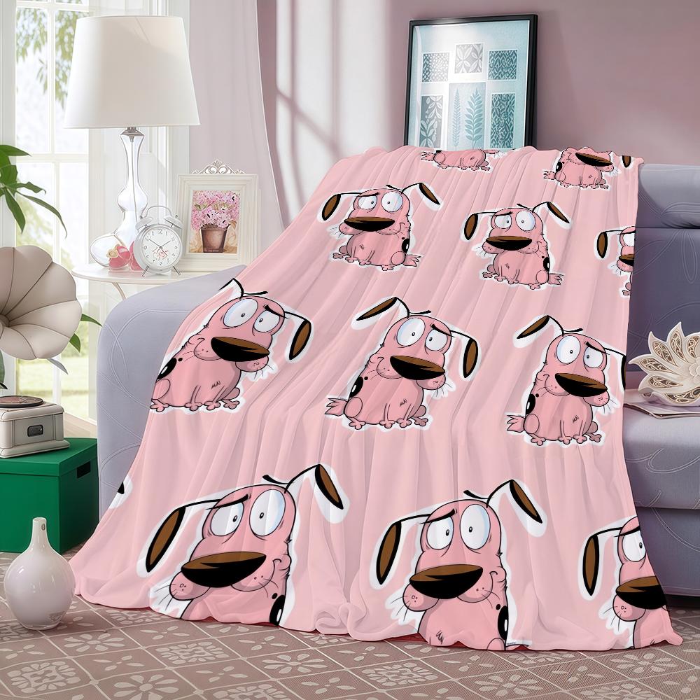 Coperta Cartoon C-Courage the C-Cowardly D-Dog Morbida e Delicata sulla Pelle per Divano Letto Pisolino Copriletto Piumone per Tutte le Stagioni