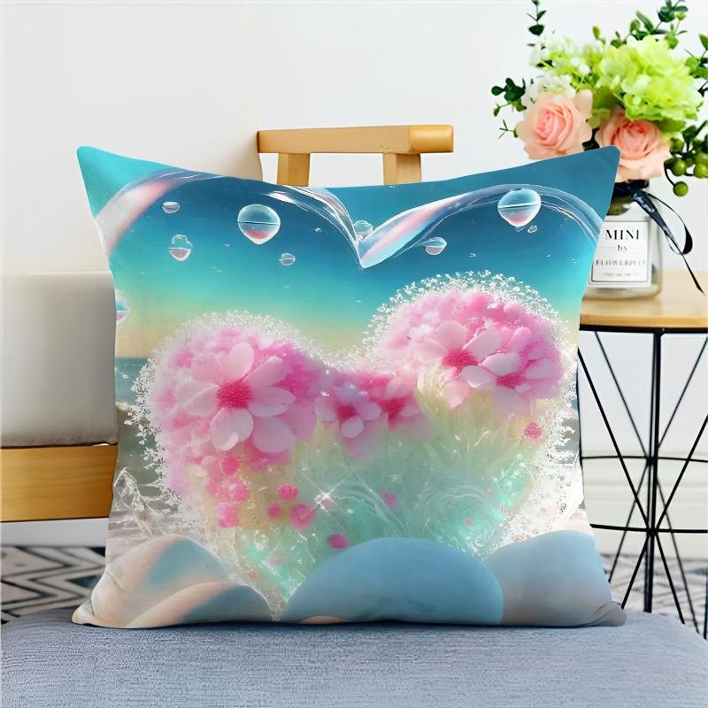 Ocean Beautiful Love Pillowcase Dormitory Decoration Office Living Room Home Pillowcase