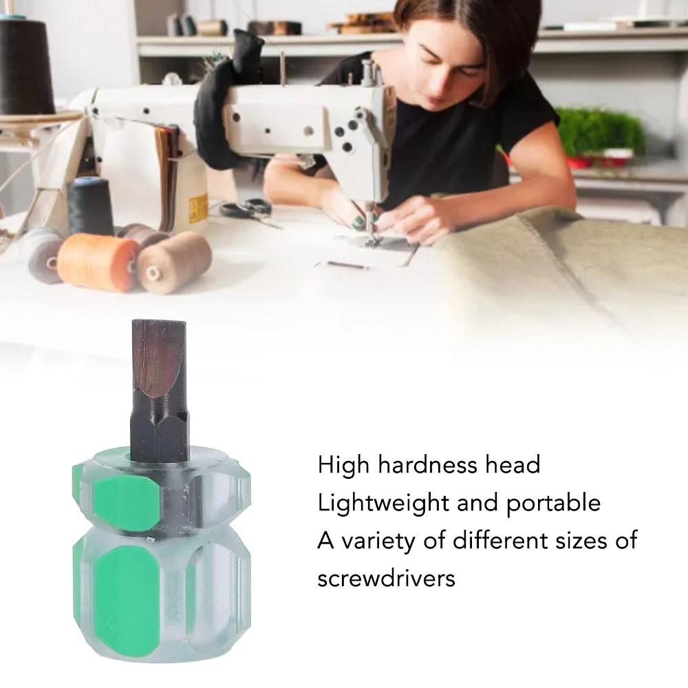 7pcs Mini Stubby Screwdriver Non-Slip Flat Head Flathead Screwdriver Multifunction Ergonomic Handle Sewing Machine Screwdriver