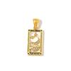 18k Gold Electroplated Stainless Steel Tarot Card Pendant - European & American Style, High-End Waterproof Design for Women