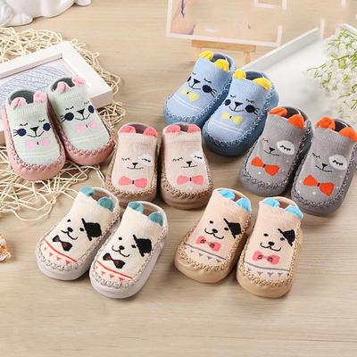 Neugeborene Baby Jungen Mädchen Cartoon Ohren Boden Anti-Rutsch Schritt Schuhe Socken