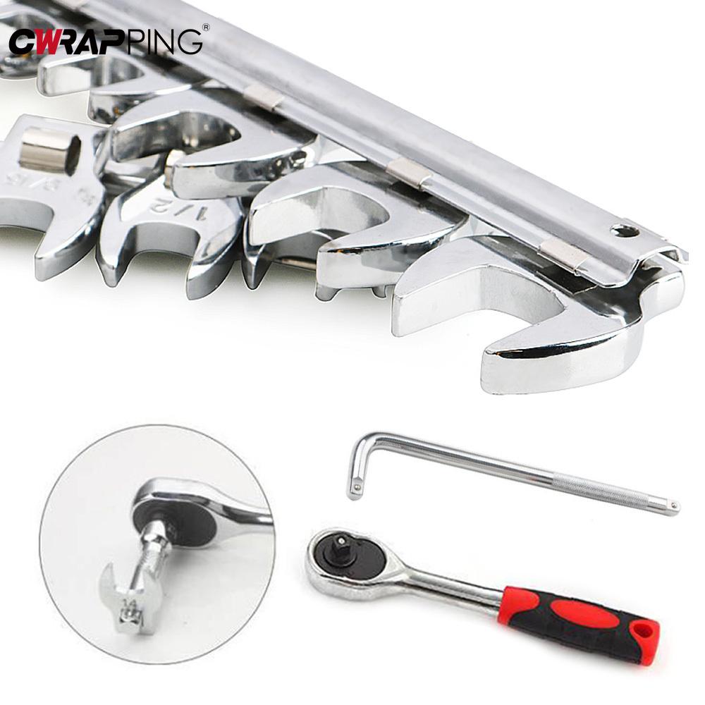 10Pcs Crowfoot Wrench Set Tools Crowbar Adapter Head Removal Half Shaft Motorcycle Repair Demolition Tools for Car Home Repair