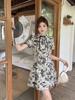 Summer women's clothing temperament national style retro cheongsam collar new dress fat mm waist cover belly and thin skirt