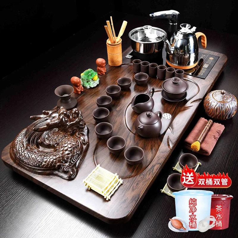 Purple Clay Chinese Tea Cup Set Porcelain Vintage Simple Kung Fu Luxury Tea Set Strainer Juego De Te Household Products DG50TS