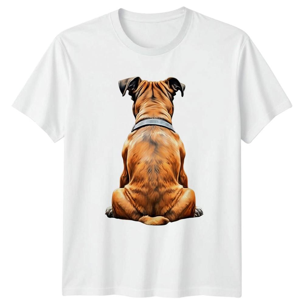 Boxer Dog Sitting Back View Realistic TShirt Boxer Dog Dogs Gift S